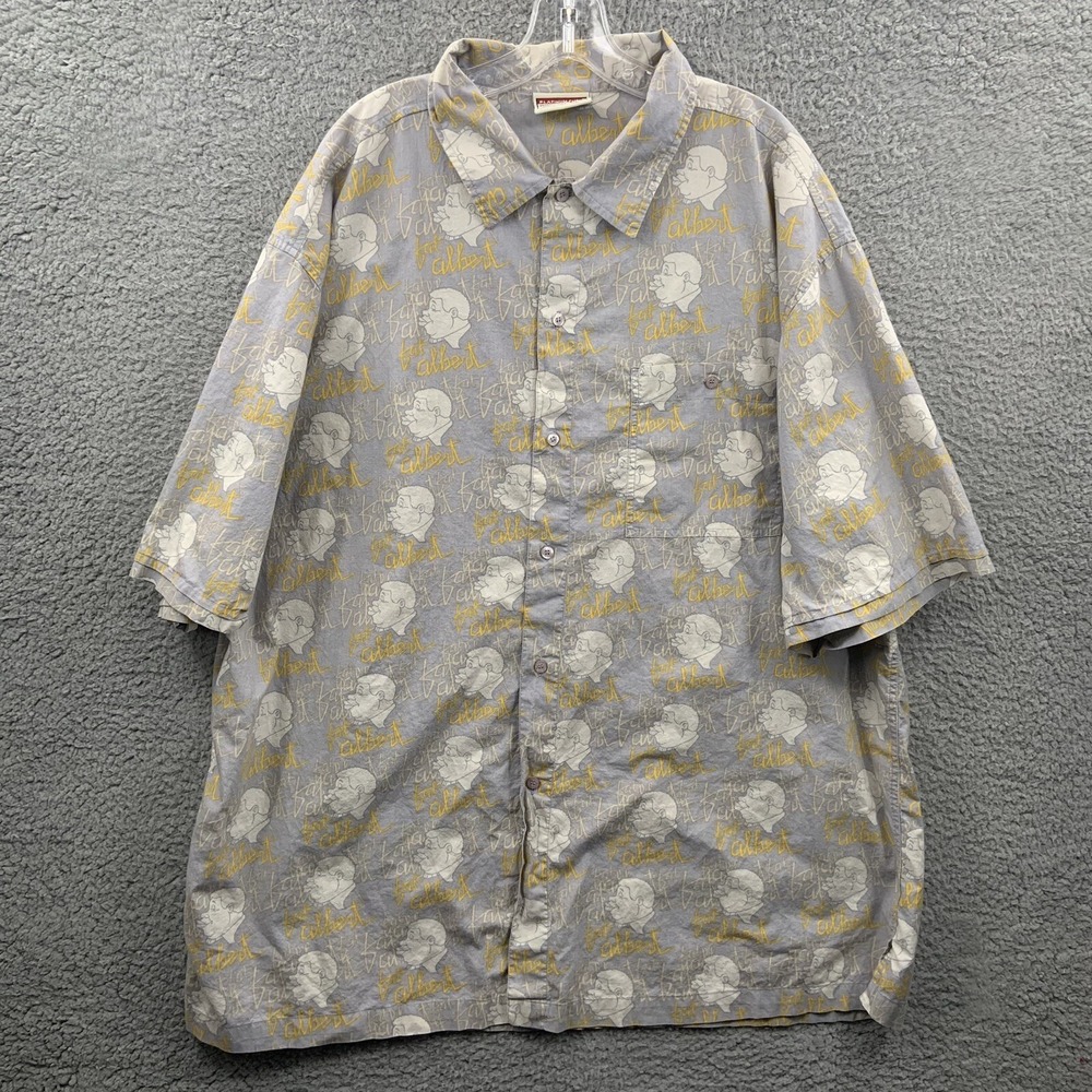 Platinum FUBU Fat Albert Shirt Men 2XL Button Up All Over Print Vintage 90s Y2K